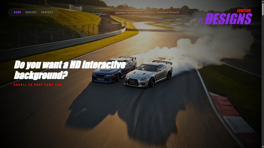 Drift / Eden template showing a high-motion interactive hero background