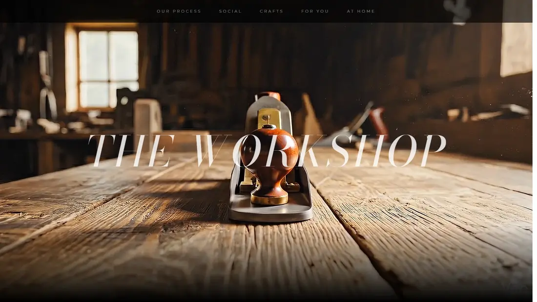 The Workshop template showing a warm product-led craft layout
